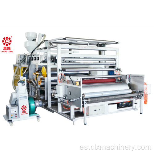 Máquina de película estirable de coextrusión de tres capas